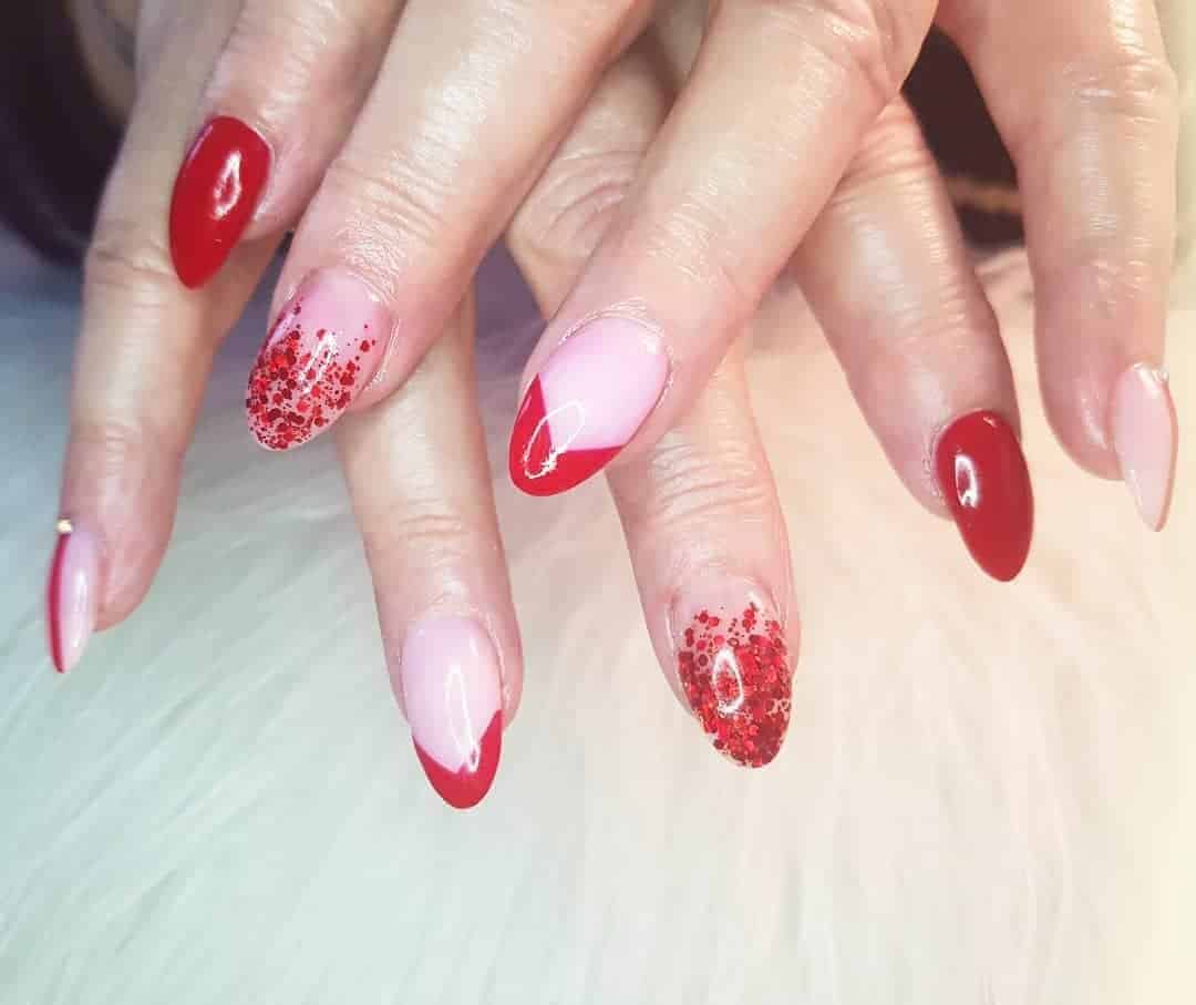 Mix and Match Red Nails