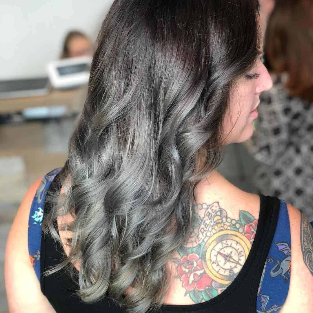 Charcoal and Pewter Ombré Hair