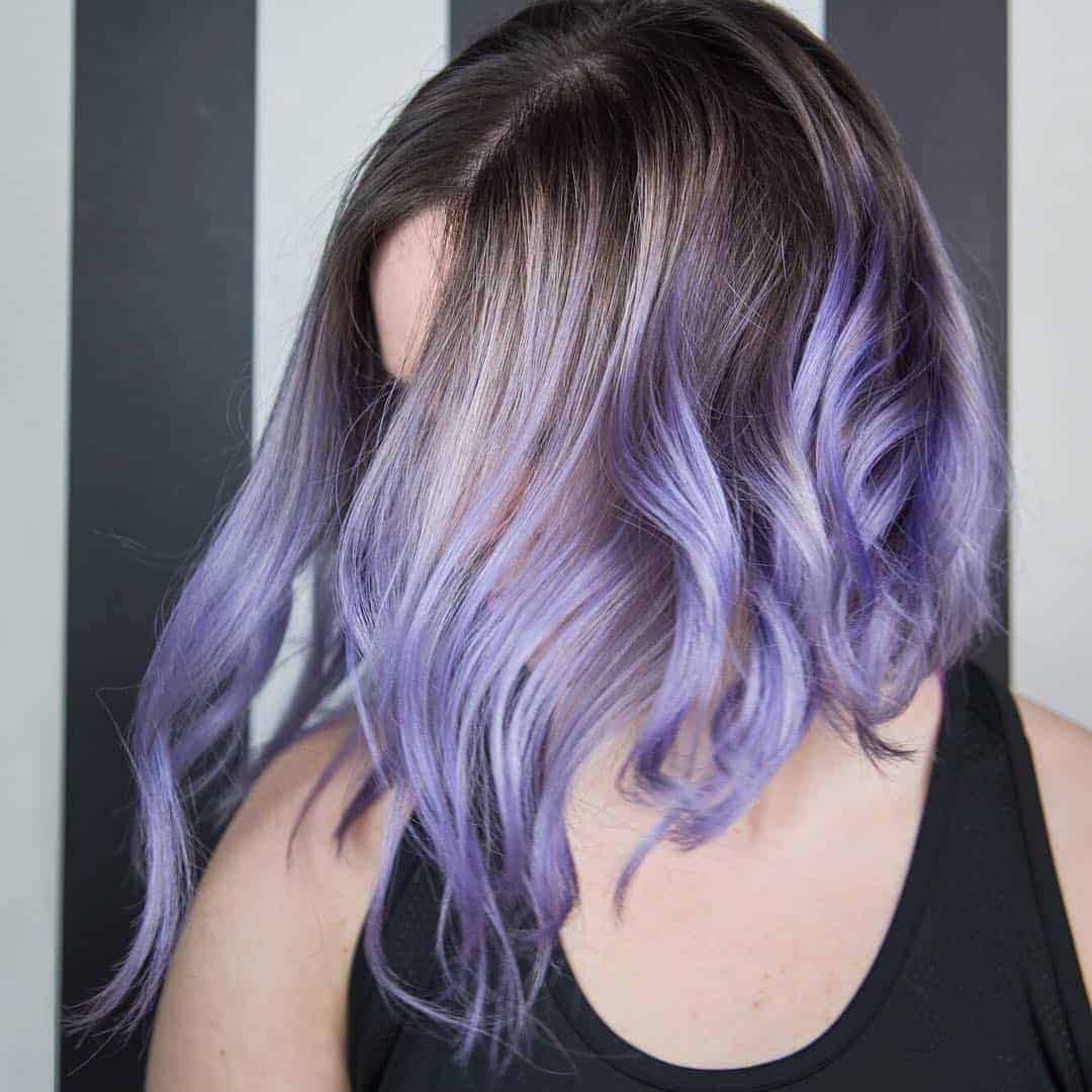 Pastel Lavender Brunette Ombré Hair