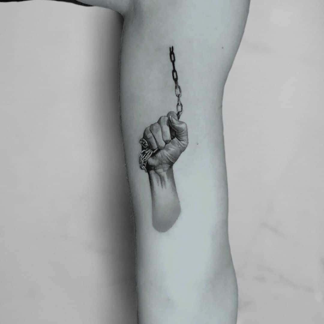 Hand With Leash Tattoo