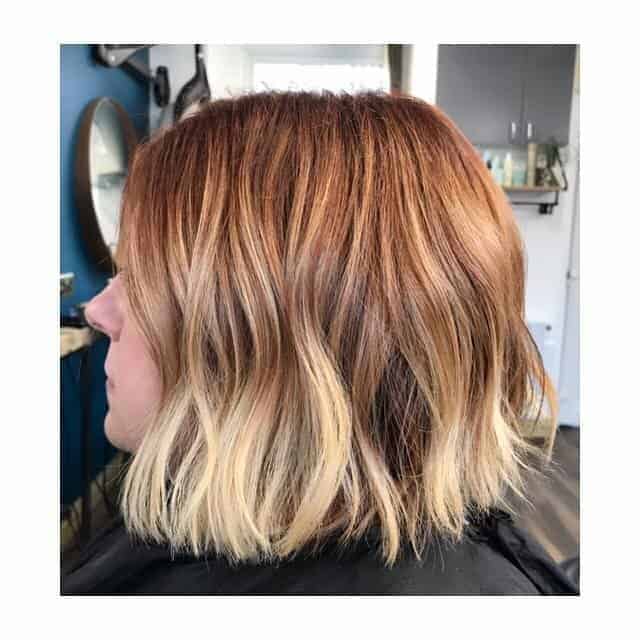 Soft Copper Blonde Balayage Ombré Hair