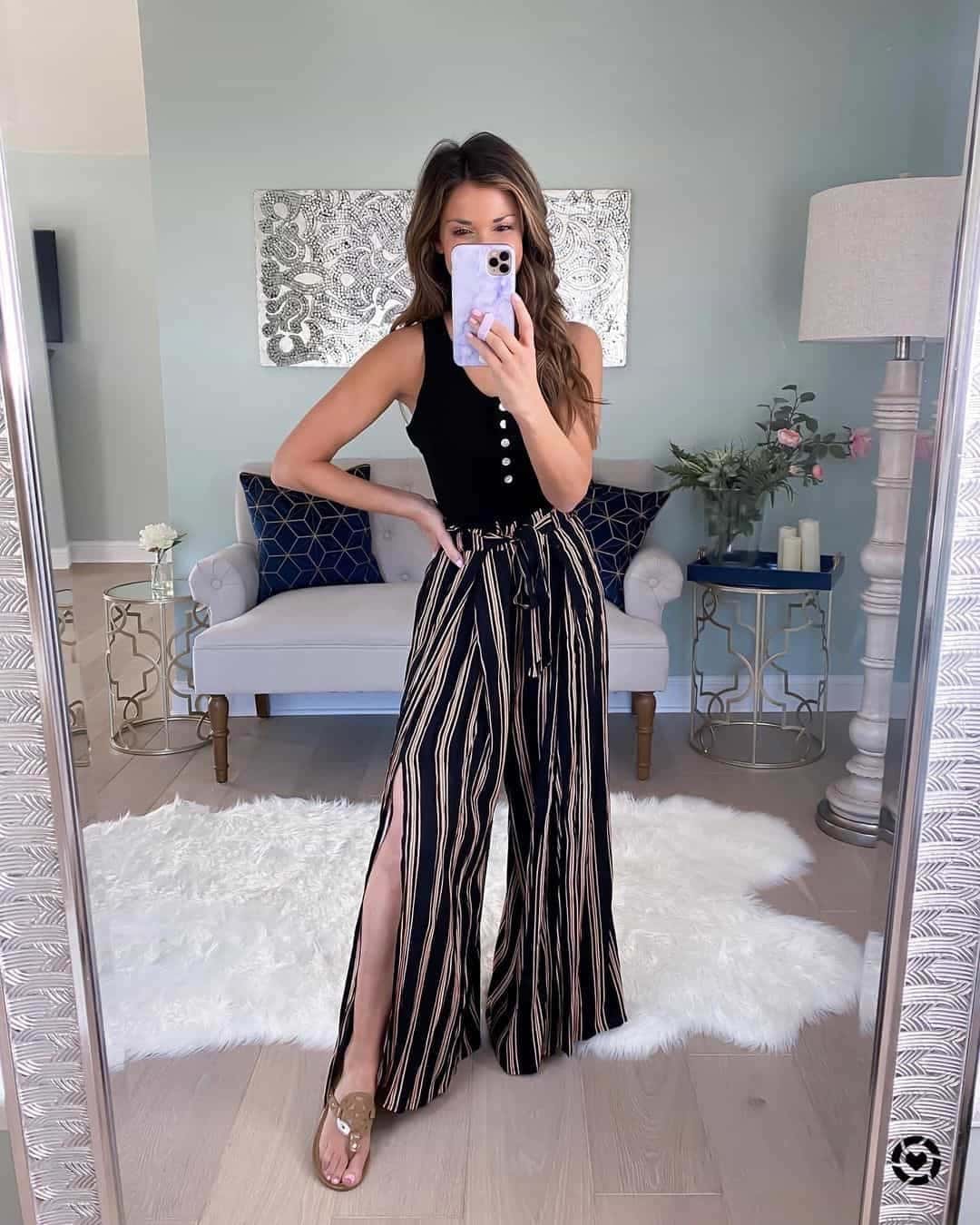 Striped Pants and Spaghetti Strap Top