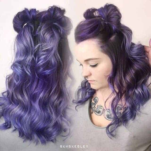 Lavender Half-Up Pony Bun