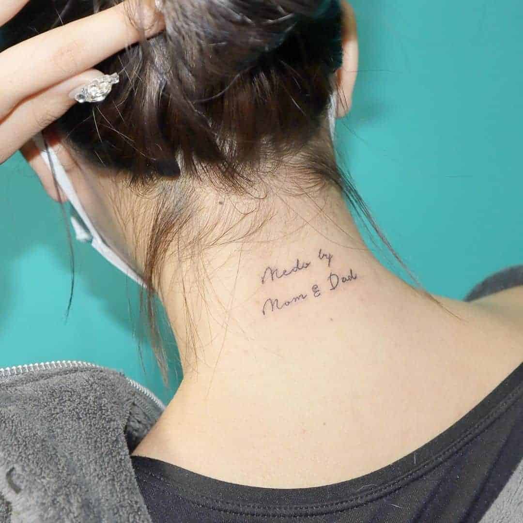 Funny “Made by” Family Tattoo