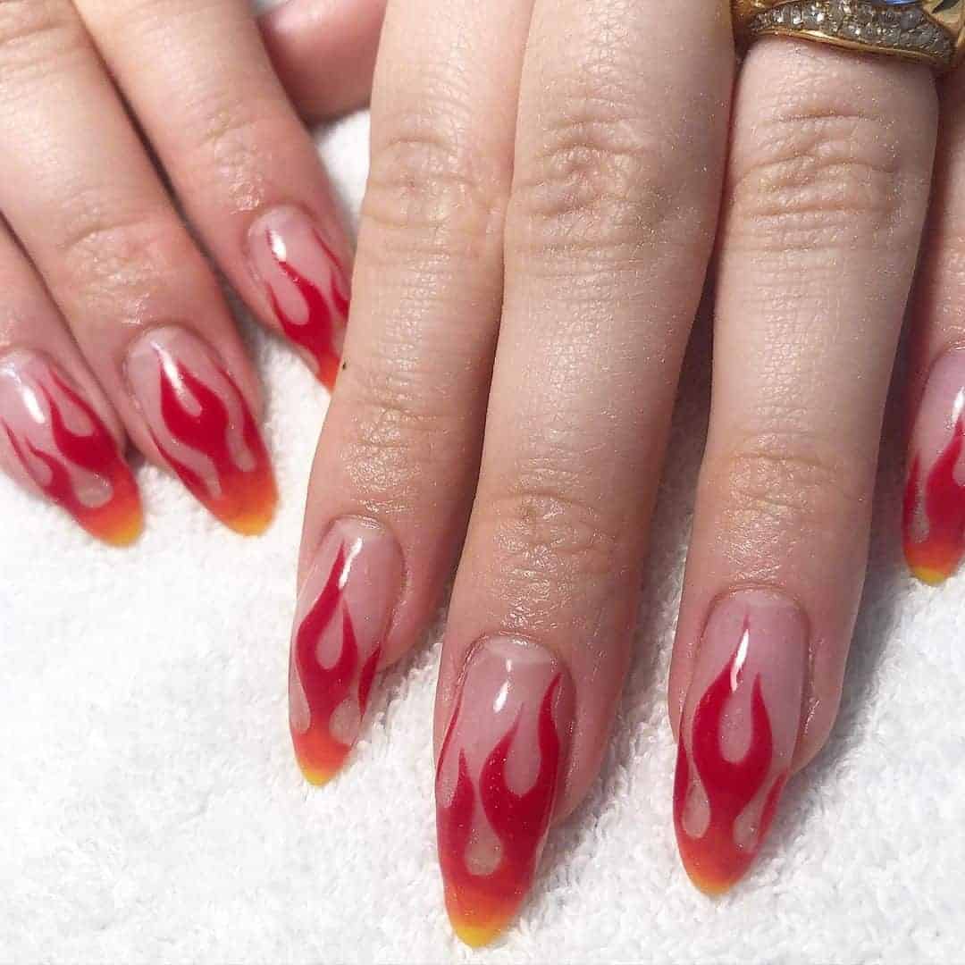 Fiery Valentine’s Day Nails