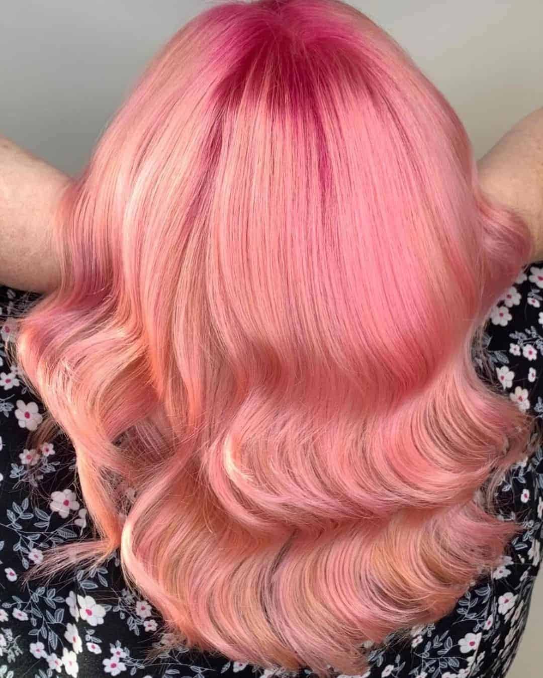 Strawberry Blonde Hot Pink Hair