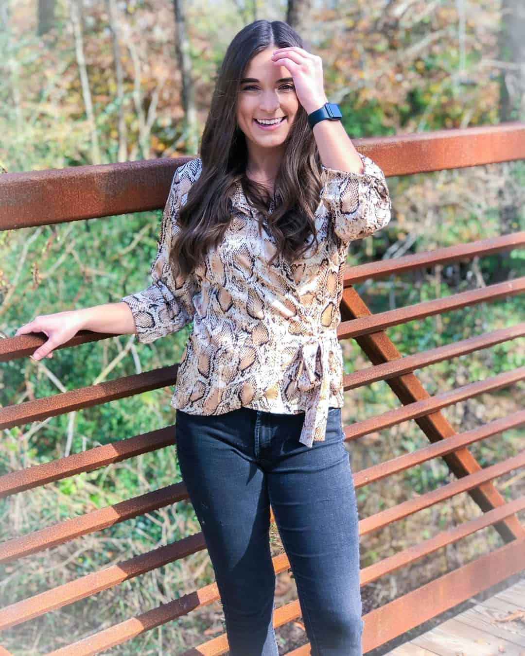 Snake Print Wrap Top