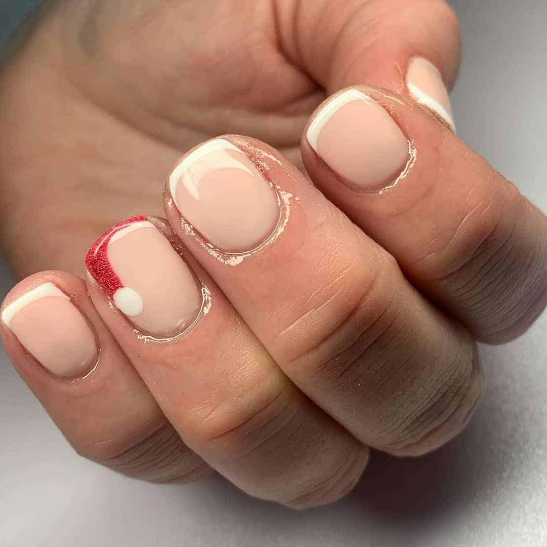 Minimalist Santa Nails