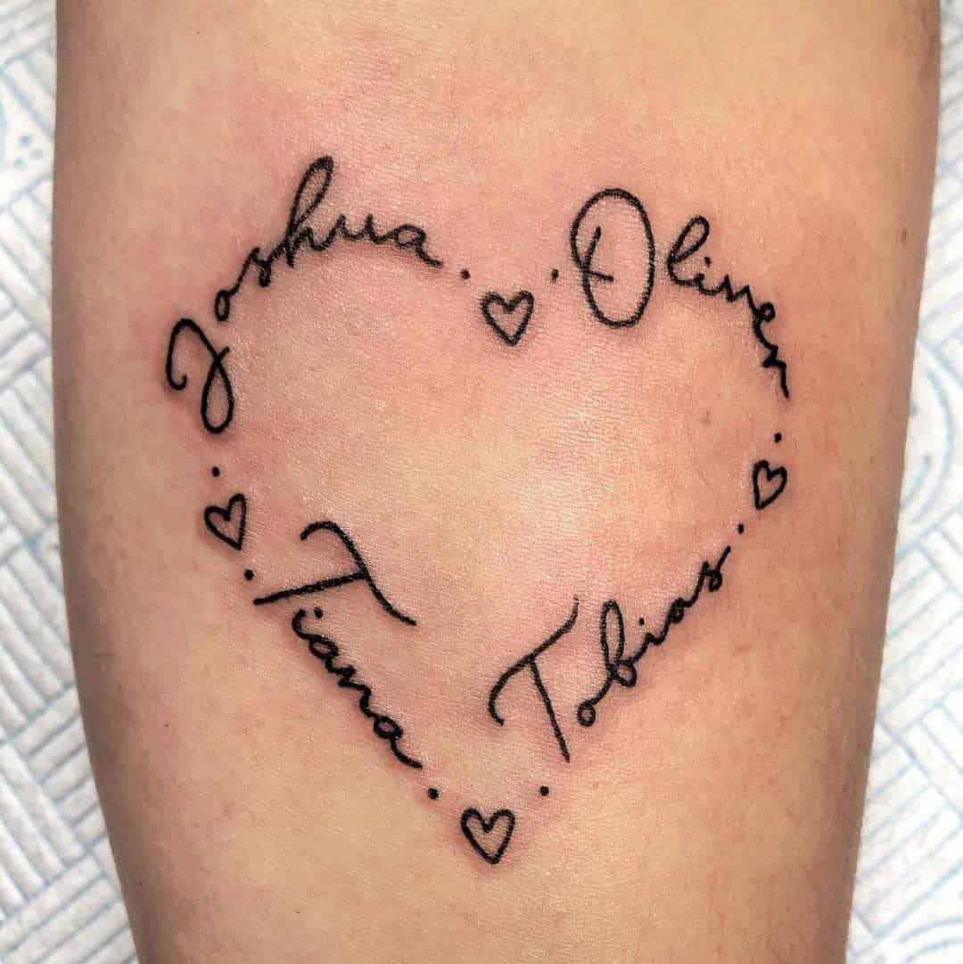 Heart-Shaped Family Tattoo