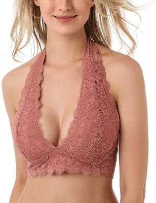 Best Halter Neck Bralette:  Jojoans Floral Lace Halter Bra Bralette Top