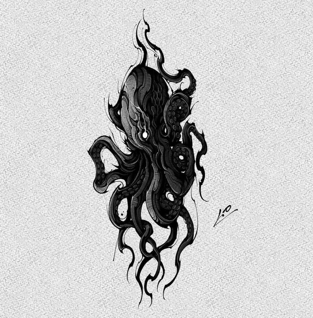 Black Octopus Tattoo