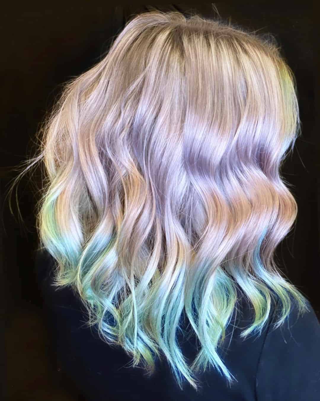 Pastel Mint and Lavender Ombré Hair