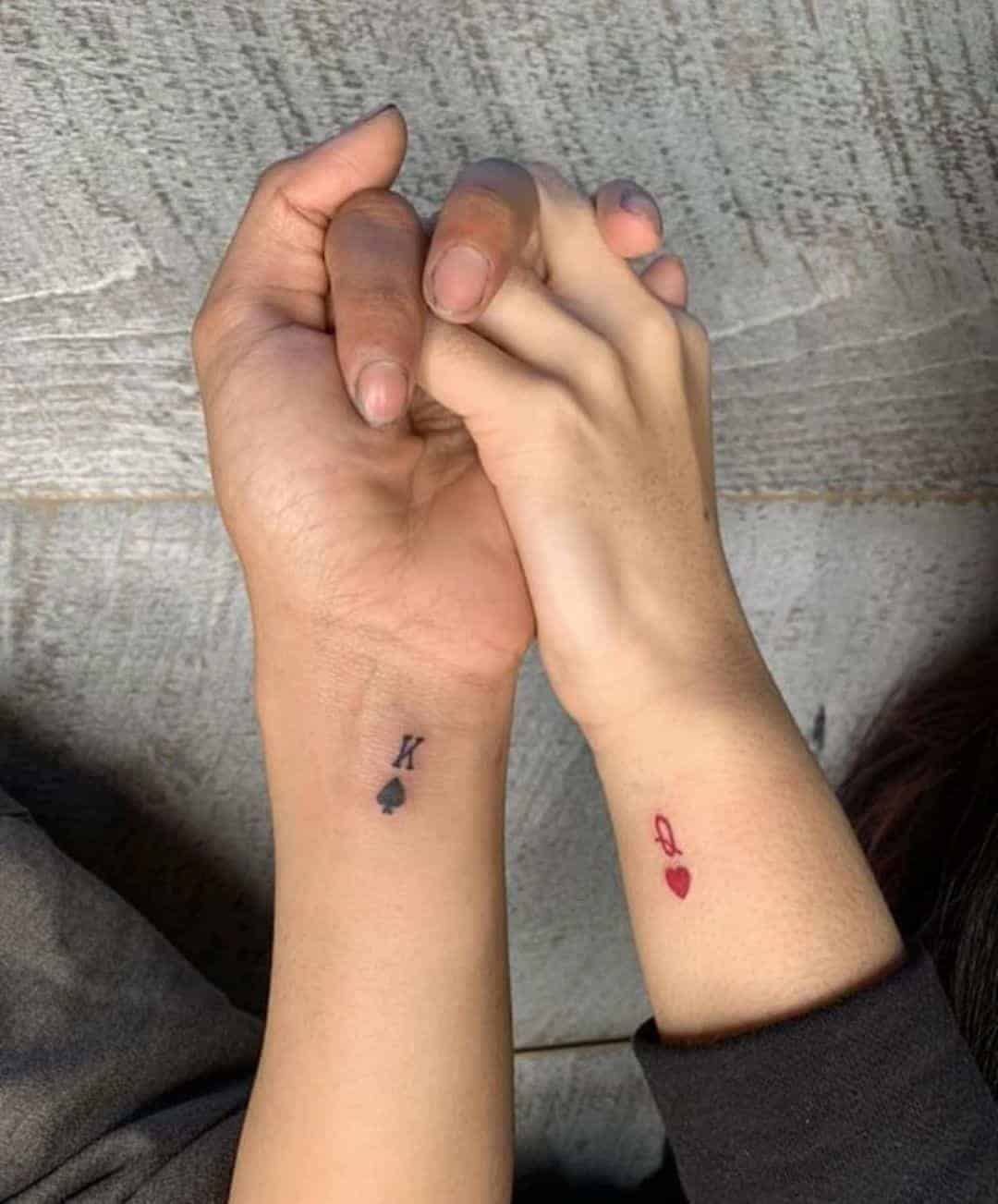 King of Spades and Queen of Hearts Matching Tattoos