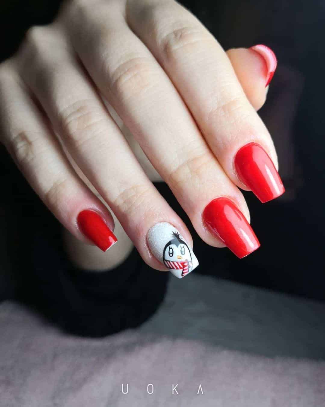 Simple Penguin Nails