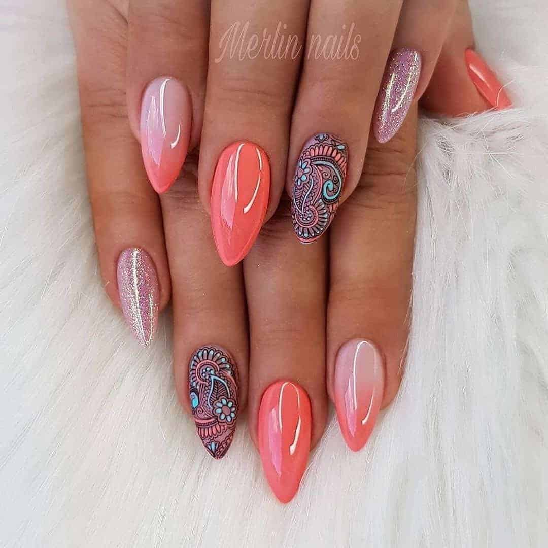 Paisley Print Nails