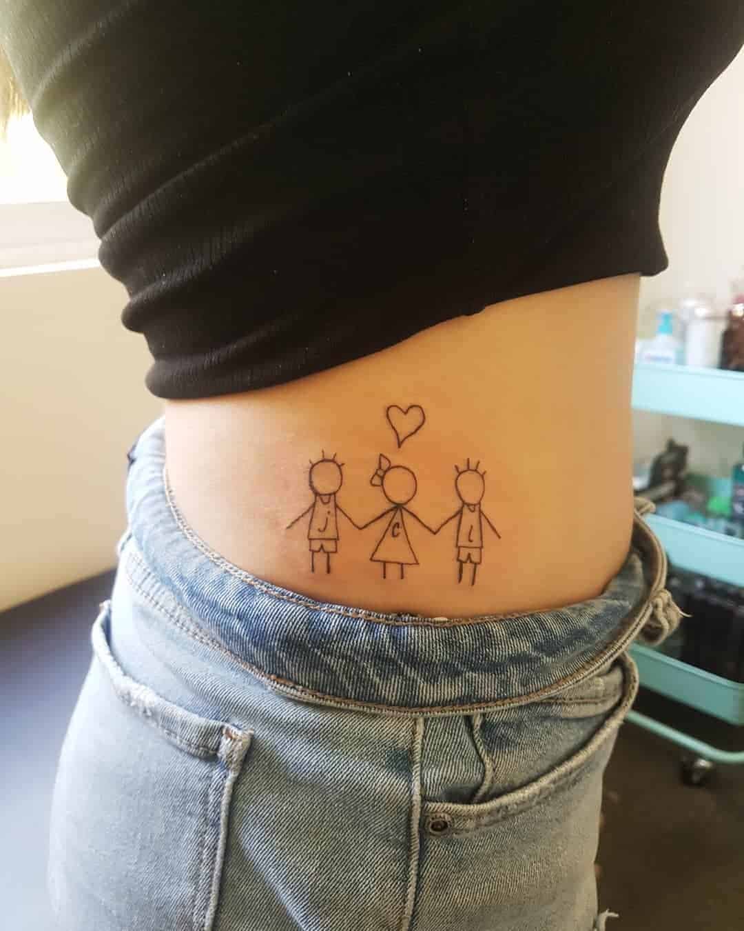 Stick Figure Family Tattoo