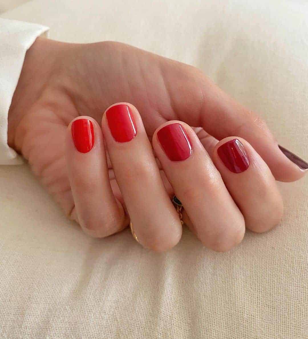 Shades of Red Nails