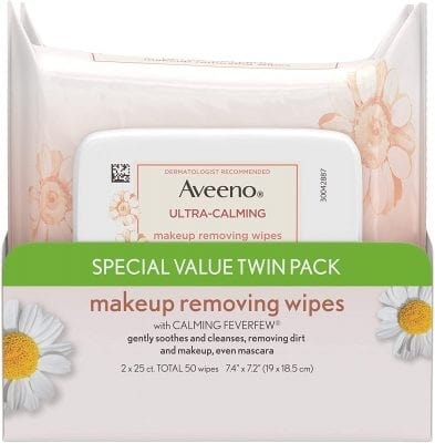 Best Makeup Wipes For All Skin Types Aveeno Ultra-Calming Makeup Removing Wipes