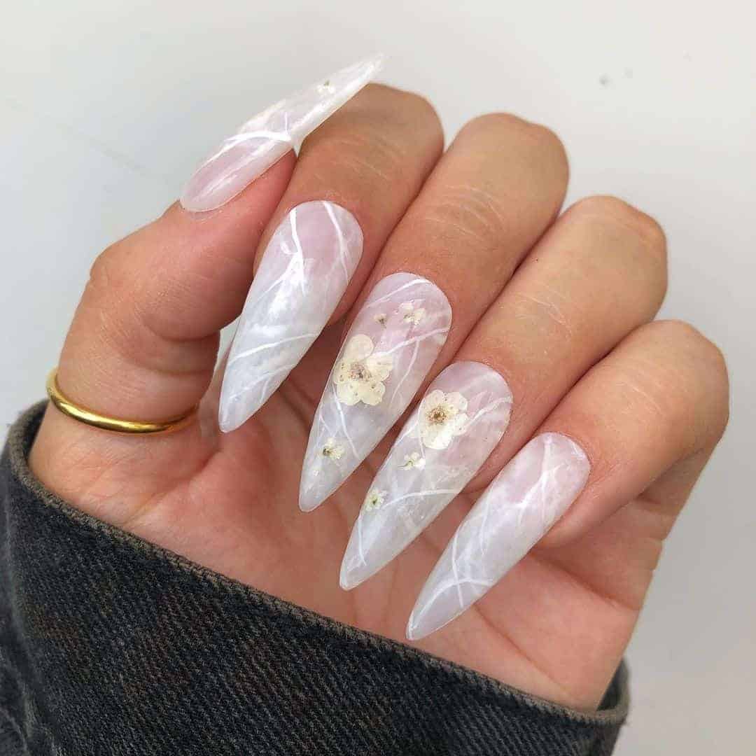 Floral Quartz Nails