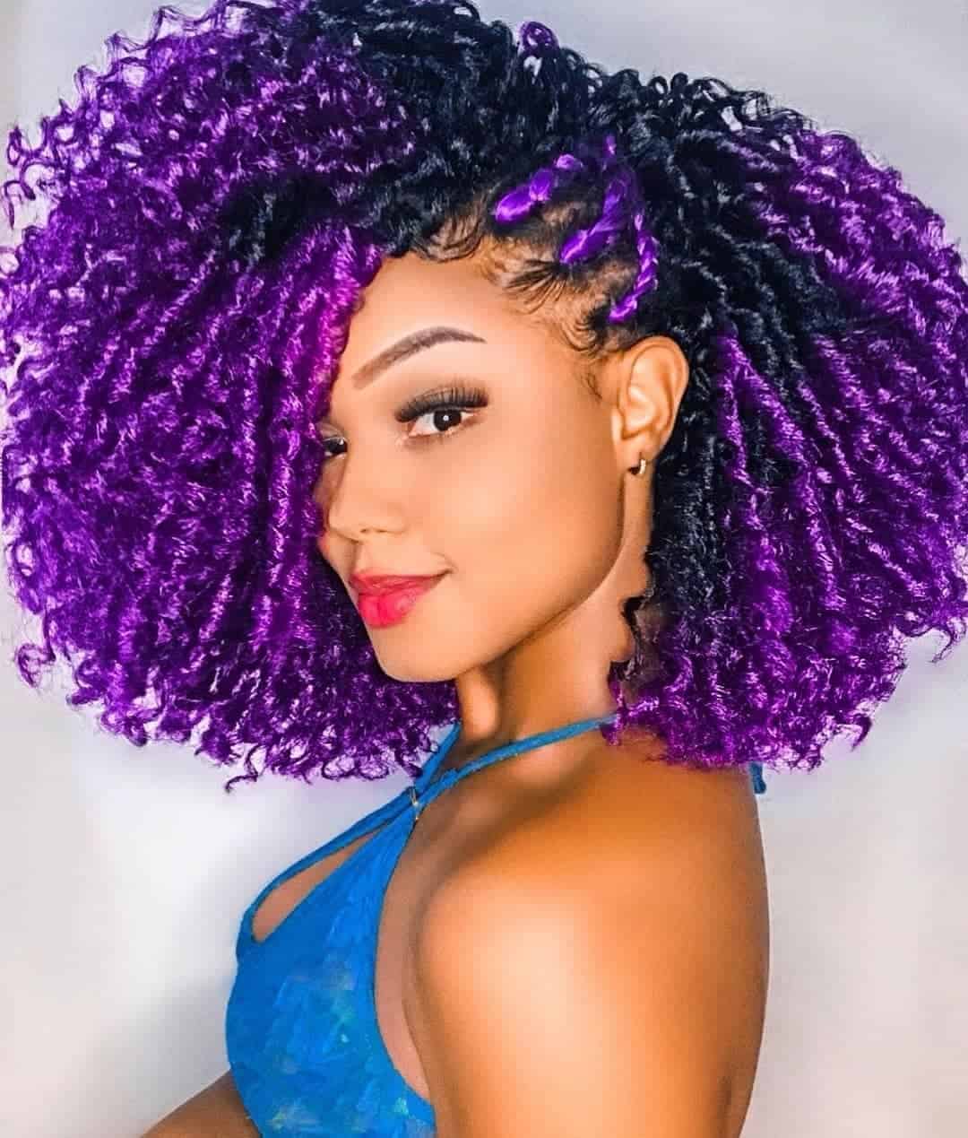 Electric Purple Afro Curls