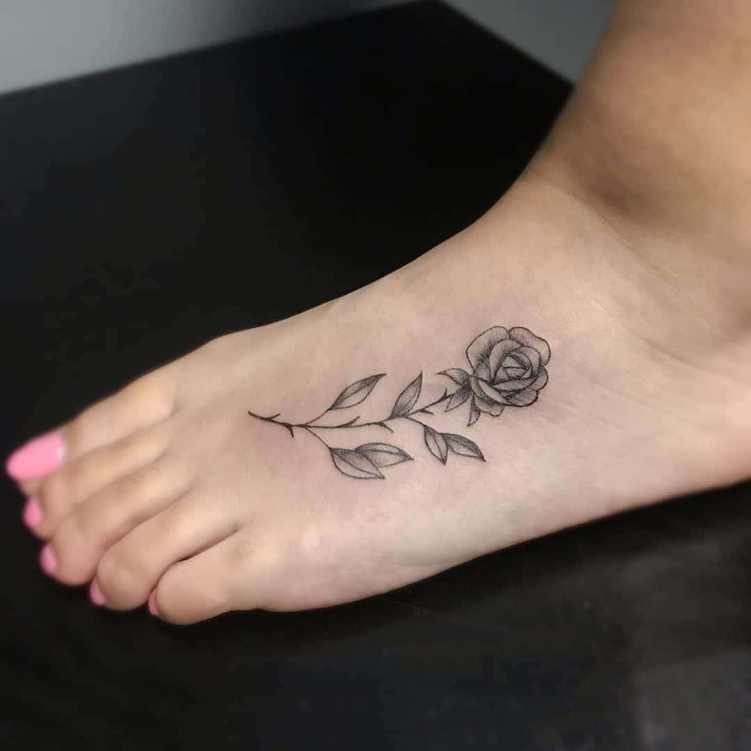 Rose Tattoo on Foot