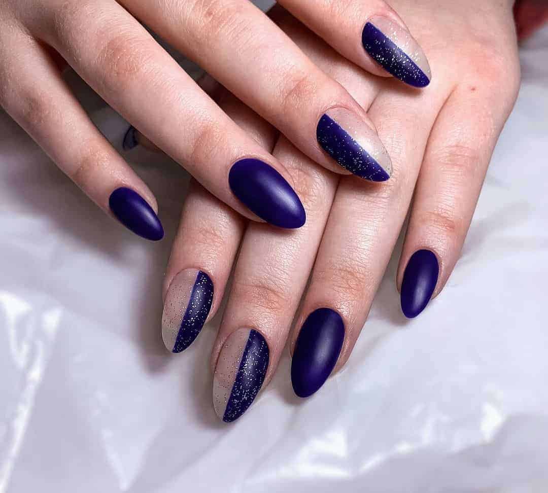 Mix and Match Dark Blue Nails