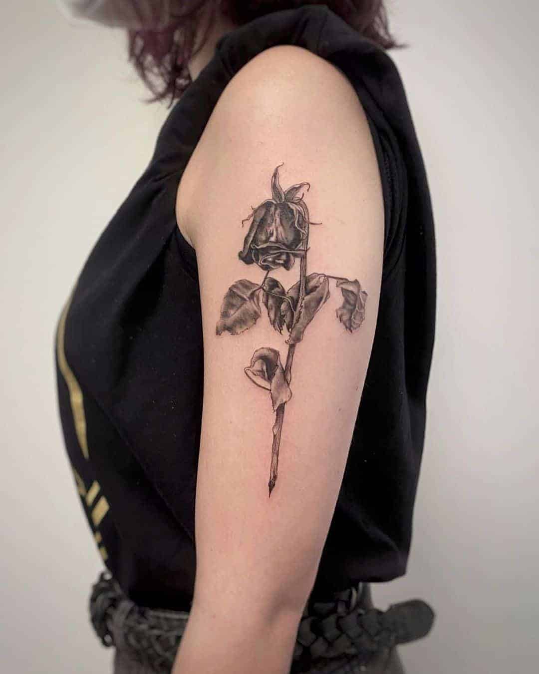 Blackwork Dead Rose