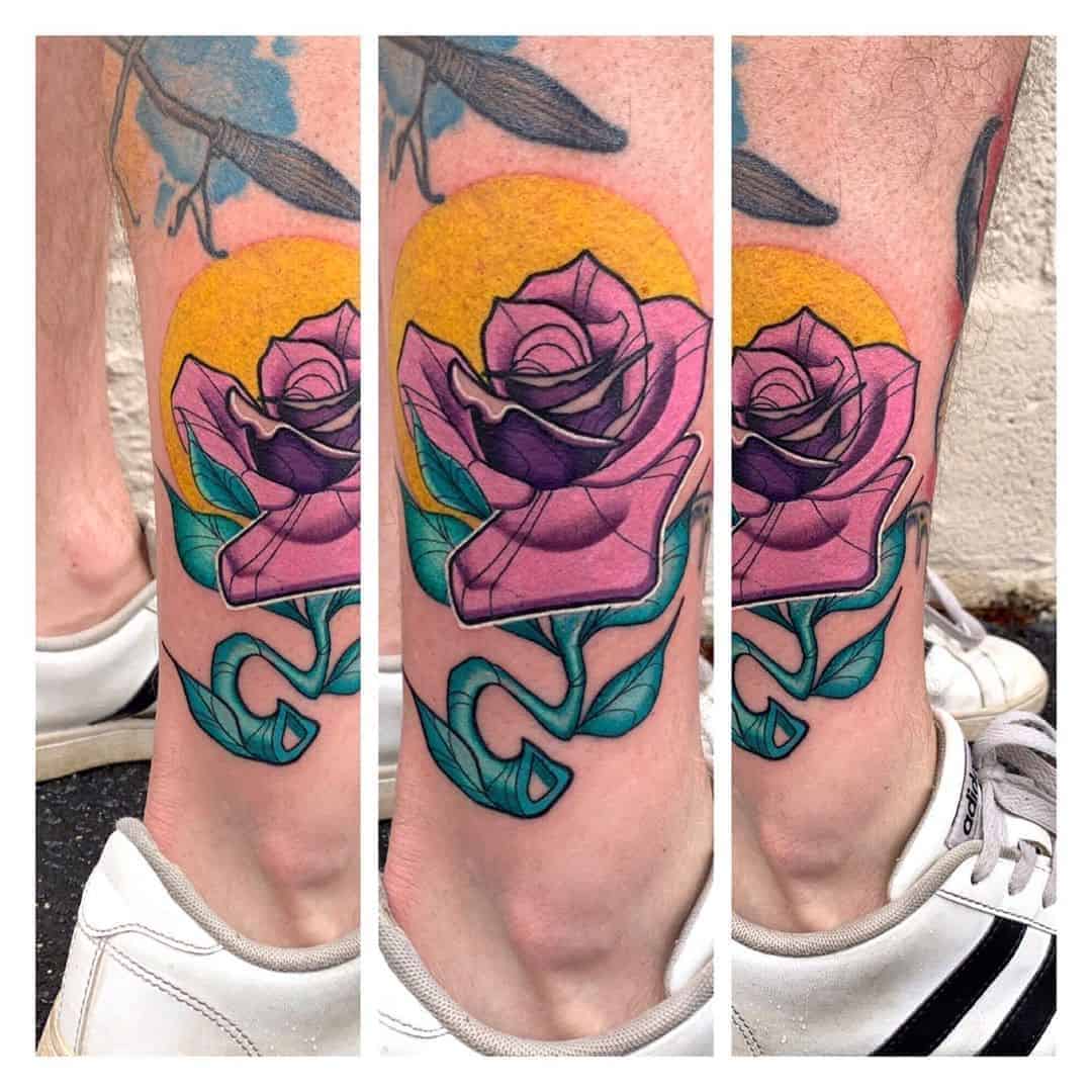 New-School Rose Tattoo