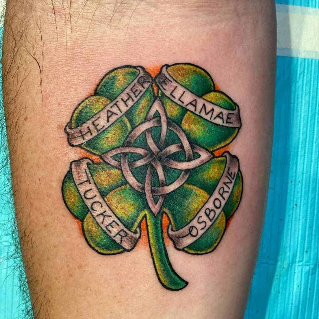 Four Leaf Clover Family Tattoo