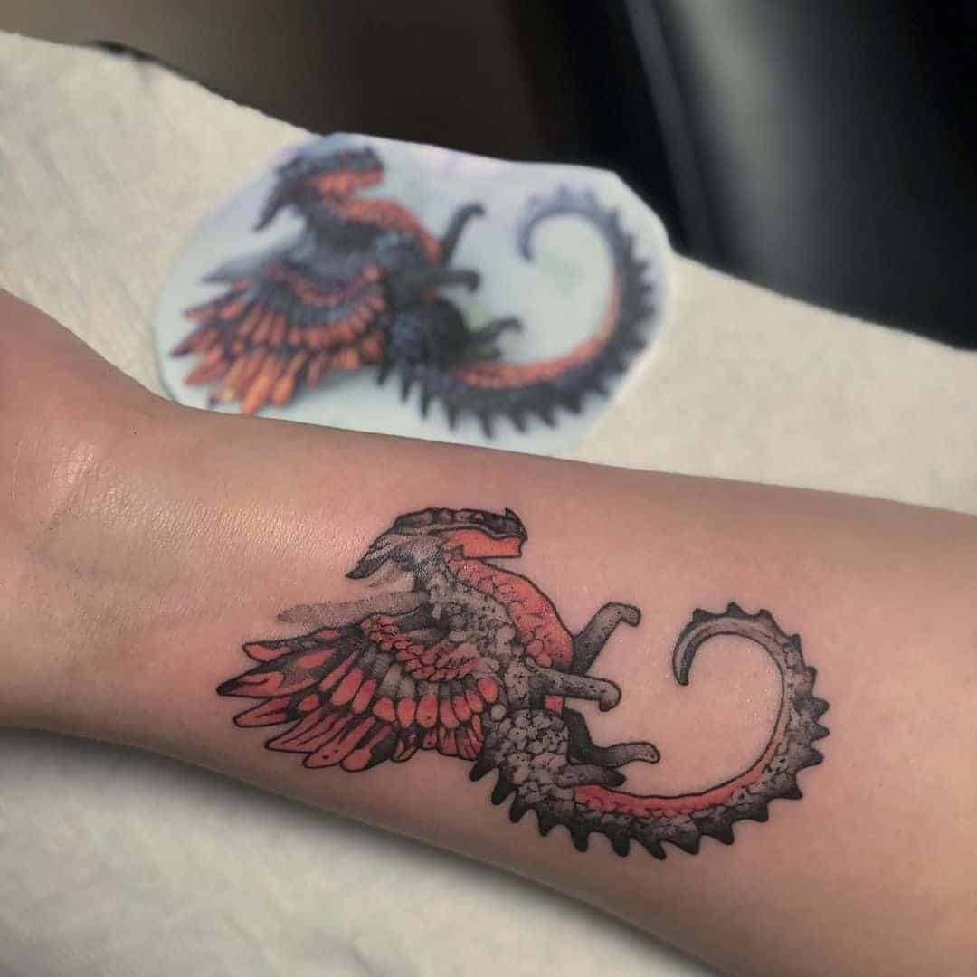 Red and Black Dragon Tattoo