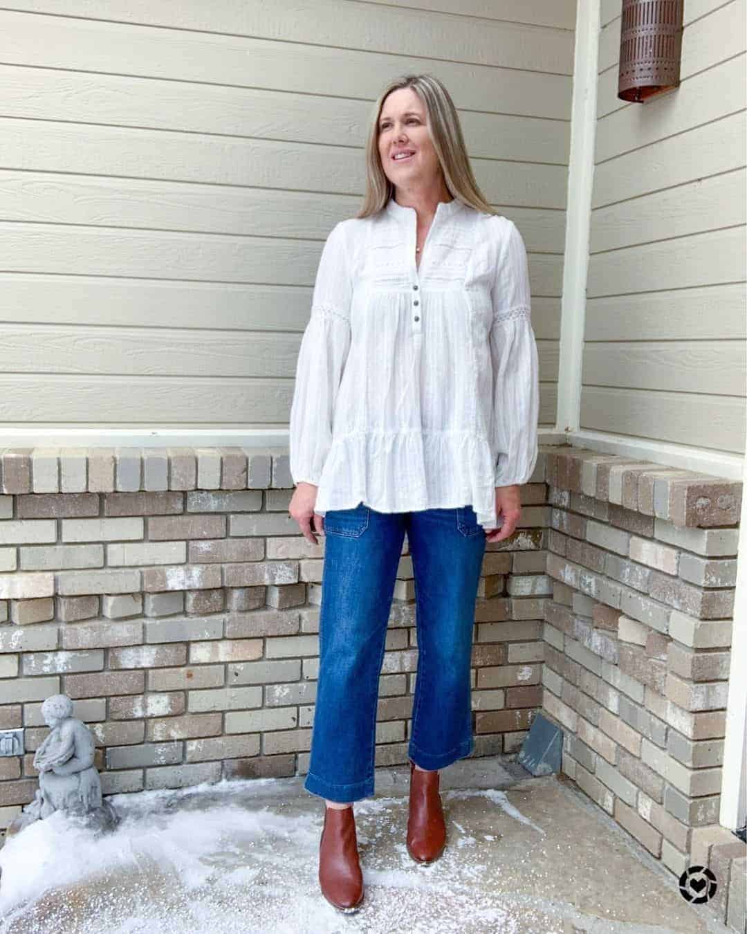 White Tunic and Jeans