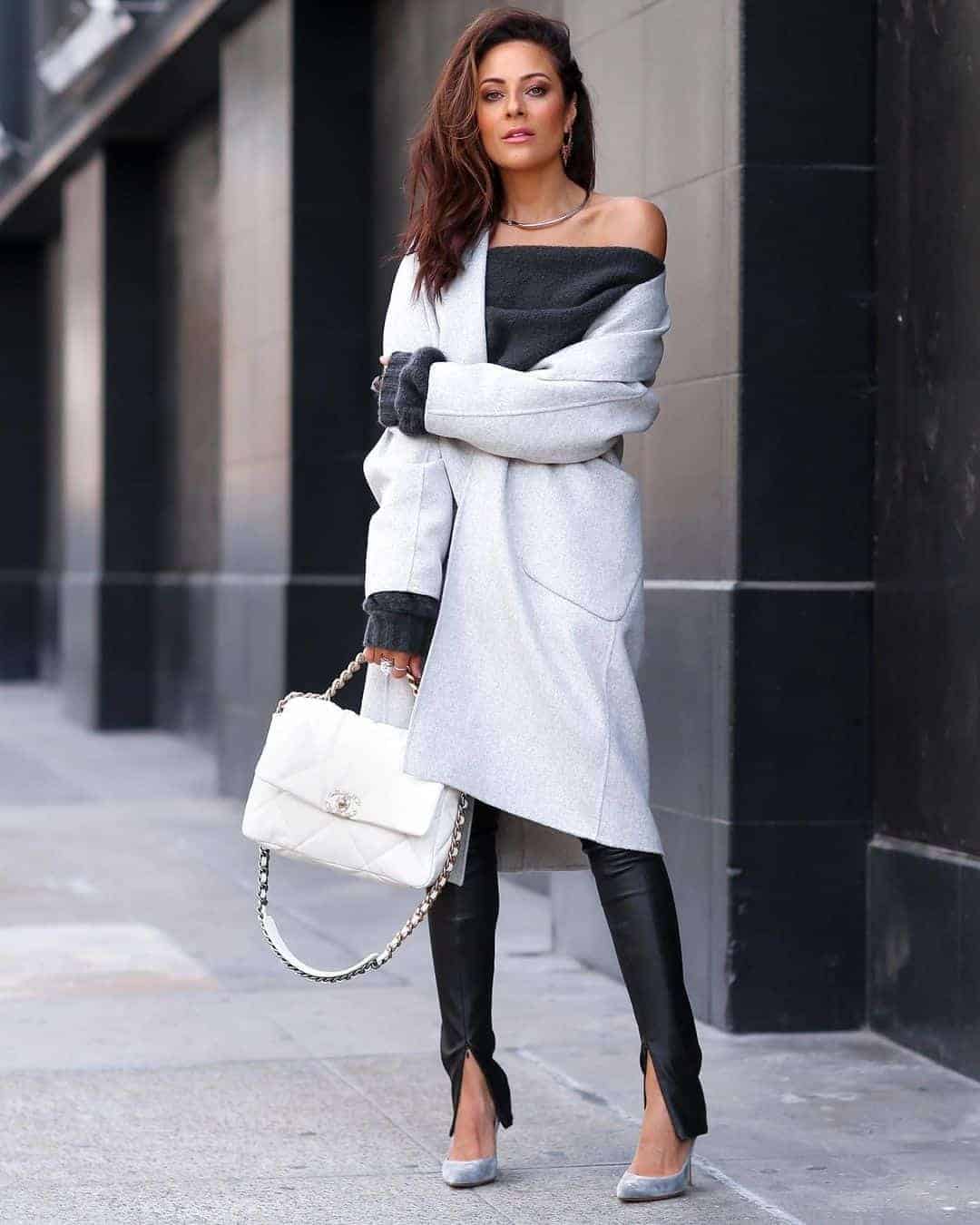 Oversized Coat Over All-Black