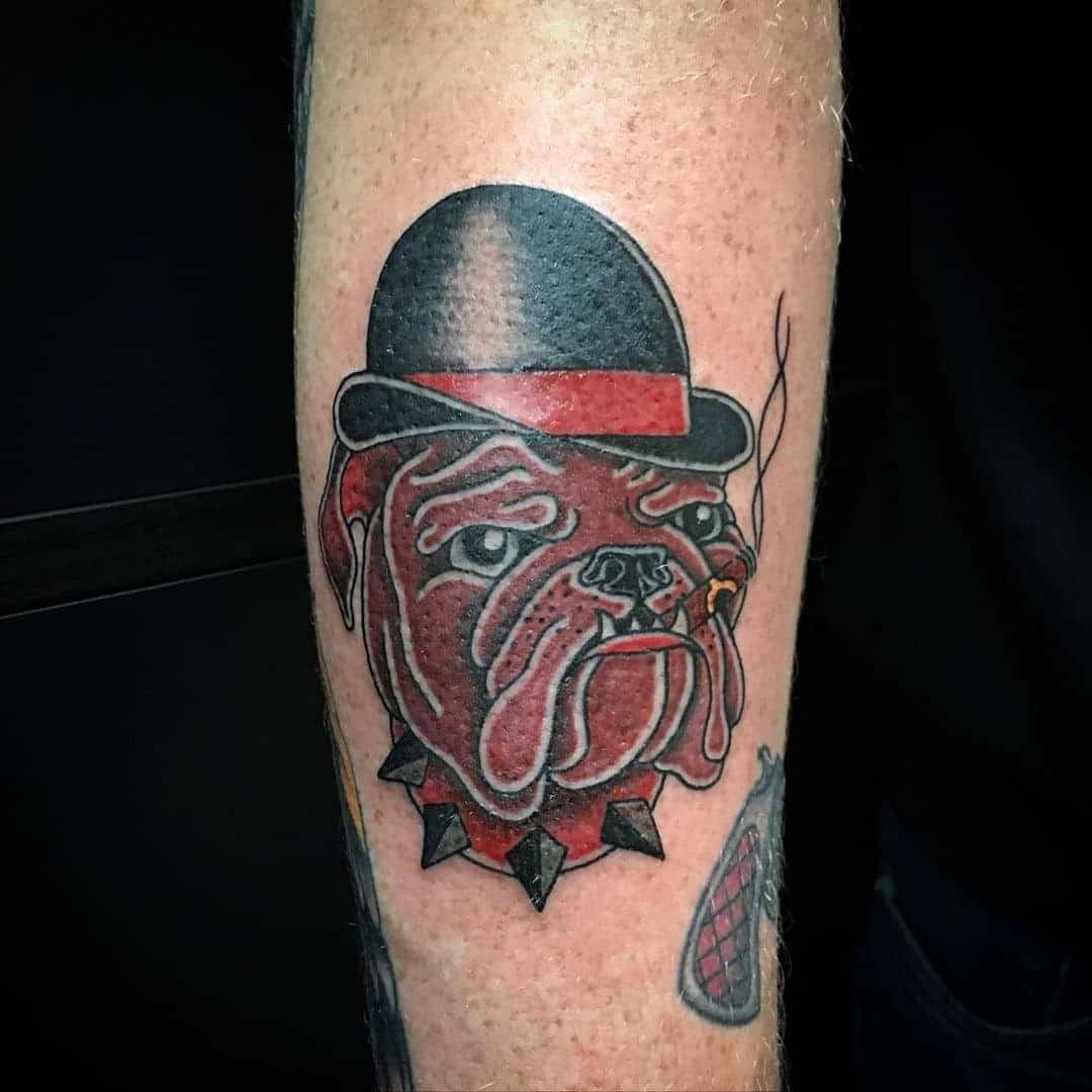 Red Angry Dog Tattoo