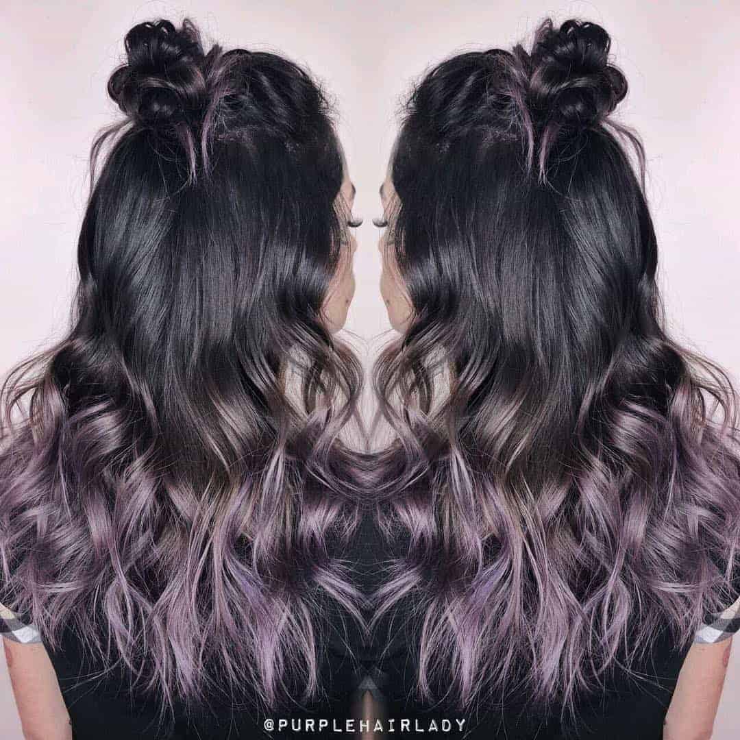 Thistle Purple Half-Up Ombre Bun