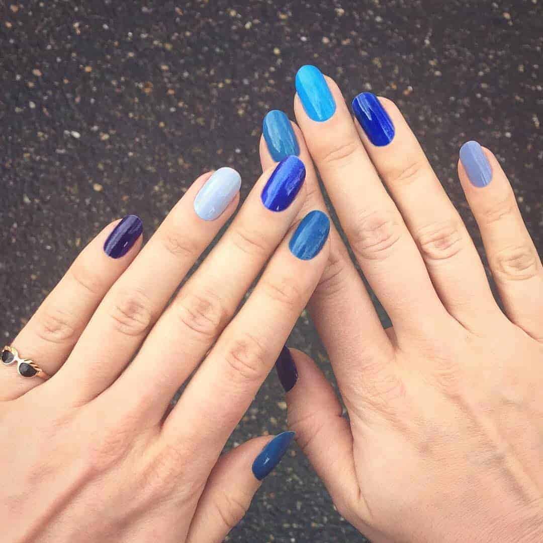 Shades of Blue Nails