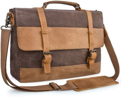 Best Satchel for Simple Style: Newhey Canvas and Leather Satchel