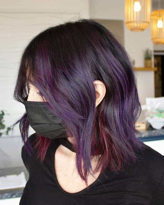 Black and Purple Choppy Lob