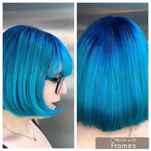 Mermaid Blue Bob With Bangs