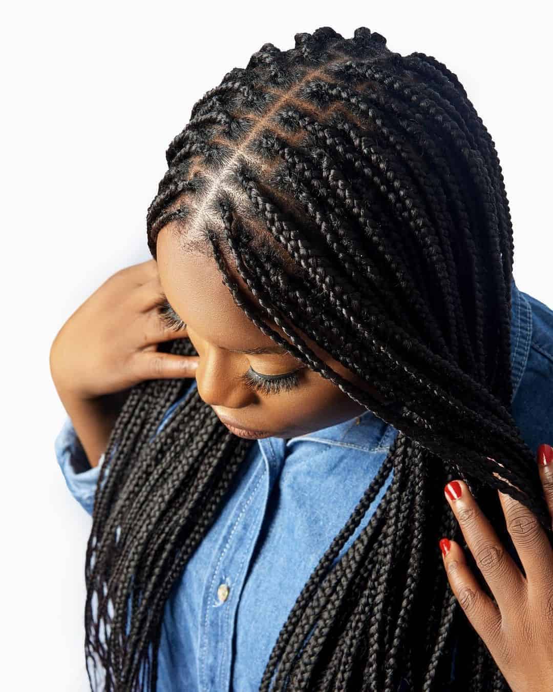 Knotless Box Braids for Medium-Length Hair