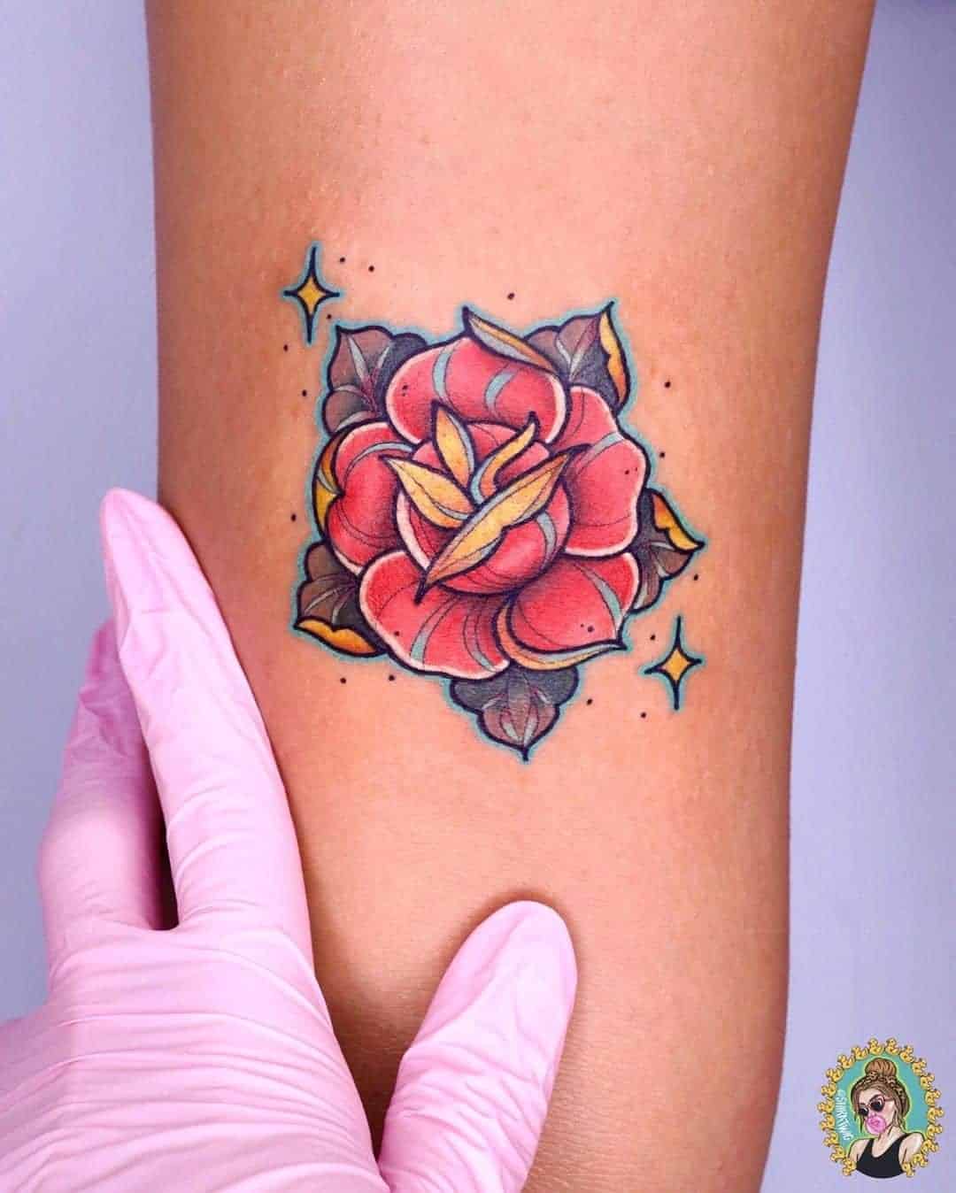 Cartoon Rose Tattoo