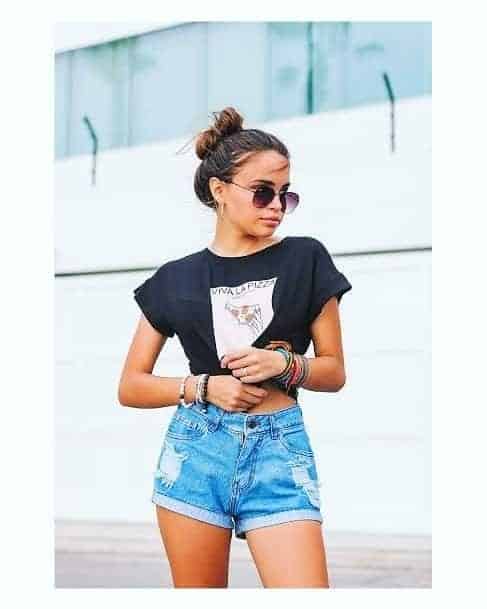 Graphic T-Shirt and Denim Shorts Summer Outfit