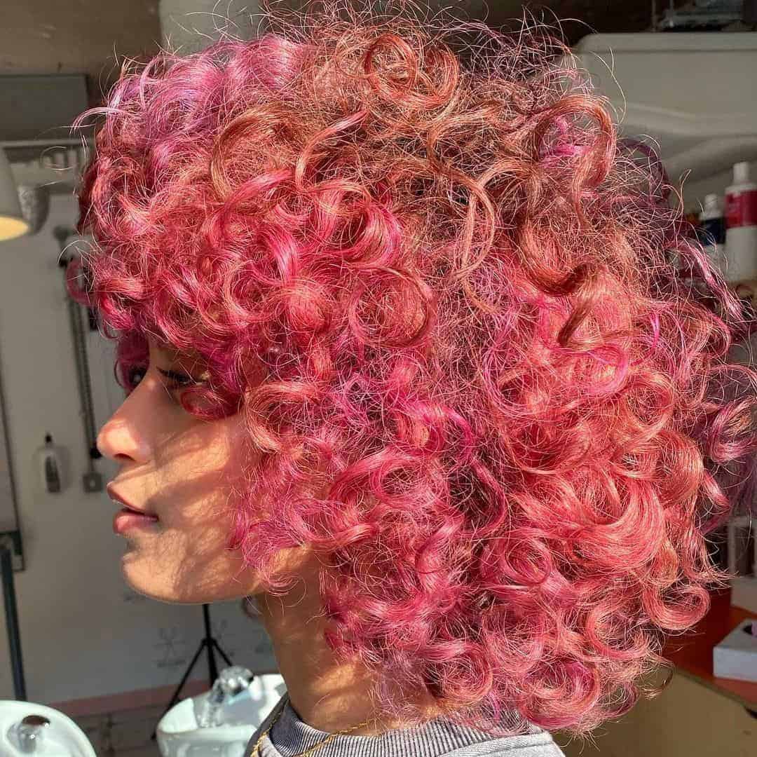 Bright Pink ‘n’ Peach Afro