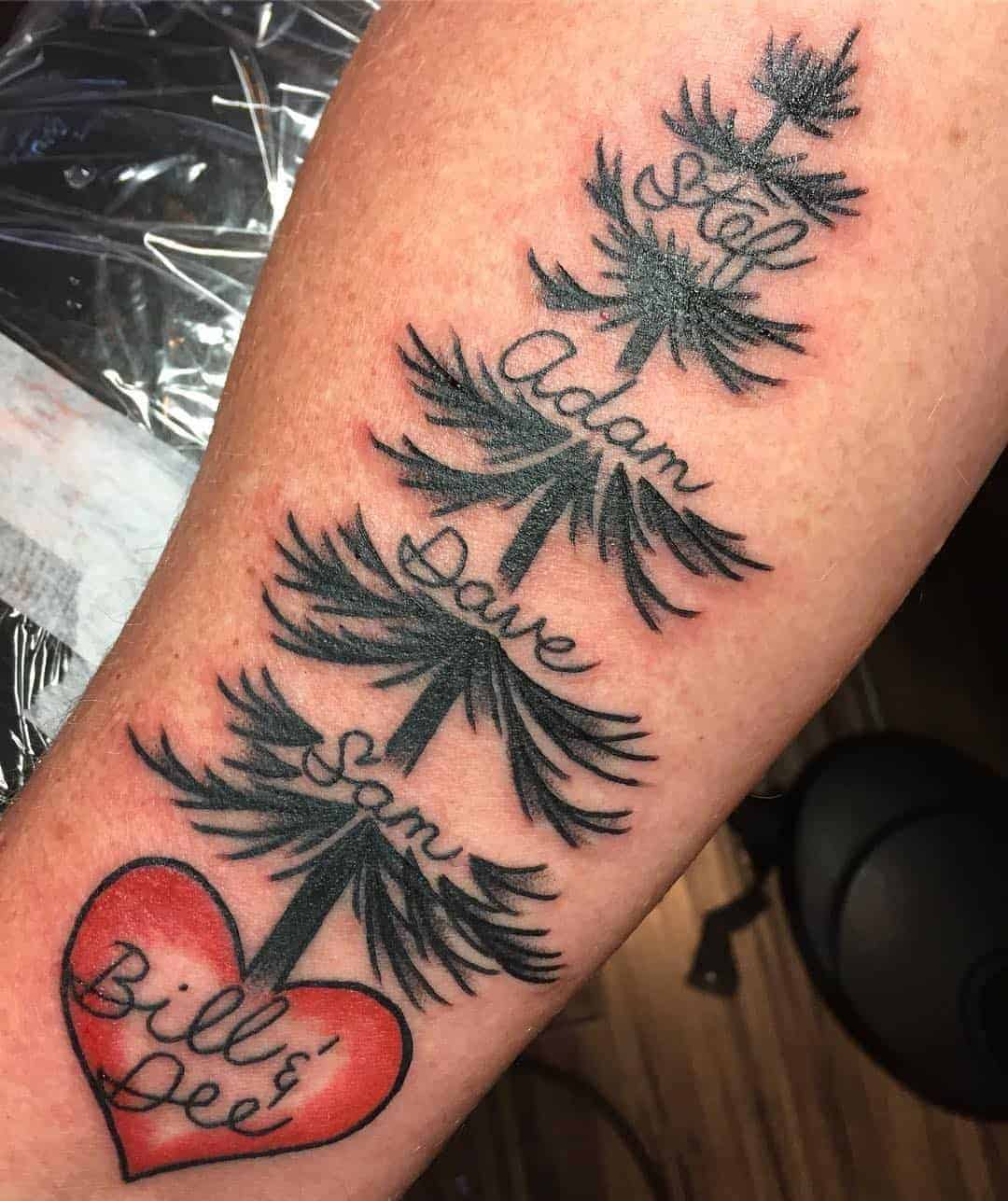 Pine Tree Family Tattoo