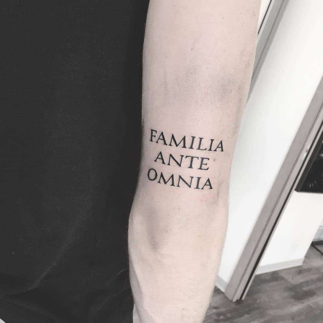 “Familia Ante Omnia” Family Tattoo