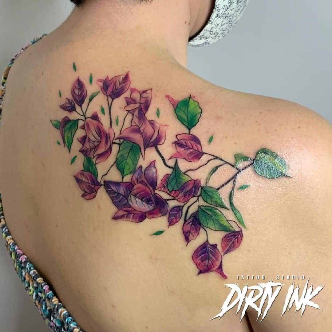 Colorful Paperflower Tattoo