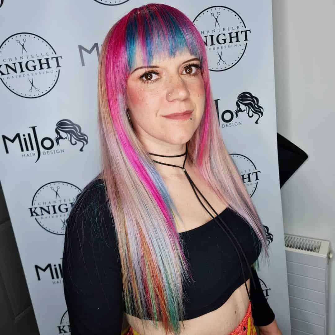 Multicolor Choppy Bangs