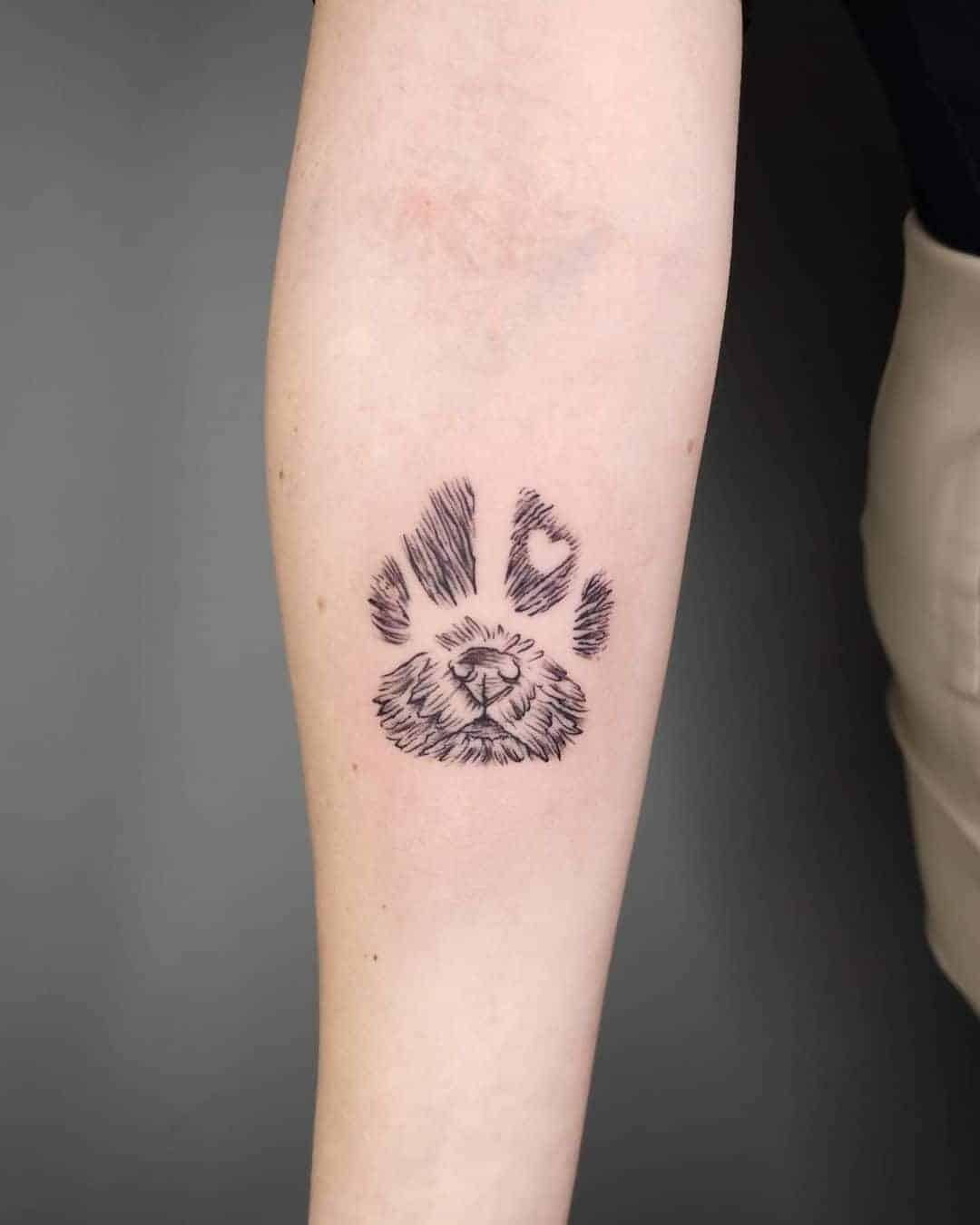 Paw Print and Snout Tattoo