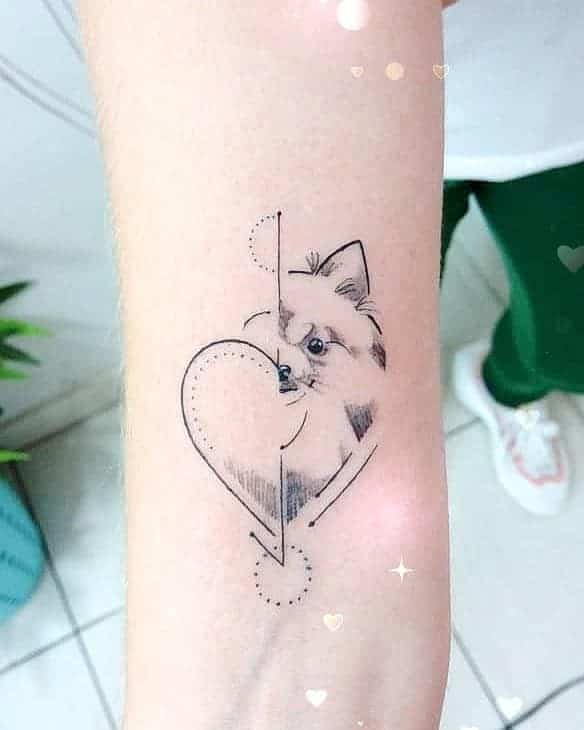 Half Heart, Half Dog Tattoo