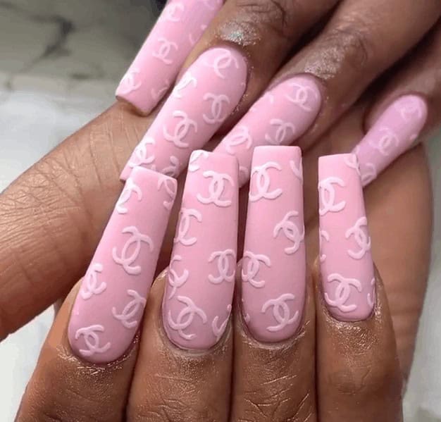 Valentine’s Day Designer Logo Nails