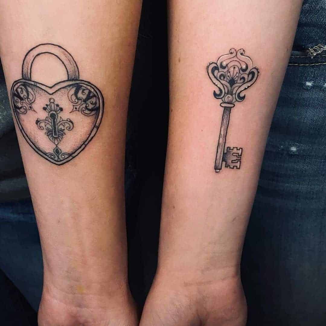 Lock and Key Matching Tattoos